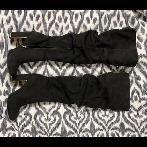 Black knee high boots